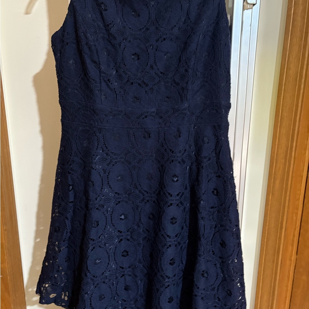 Valerie Bertinelli Midnight Blue Lace Dress